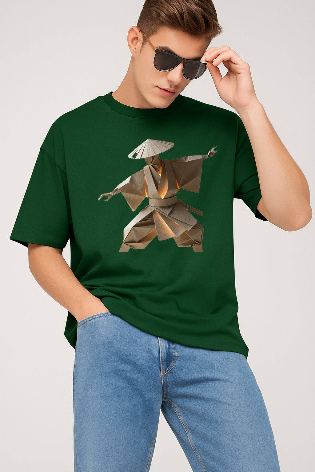 Premium Samurai Origami Graphic Tee – Japanese-Inspired Streetwear T-Shirt