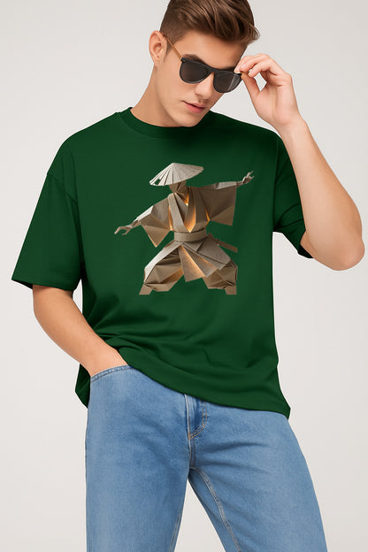Premium Samurai Origami Graphic Tee – Japanese-Inspired Streetwear T-Shirt