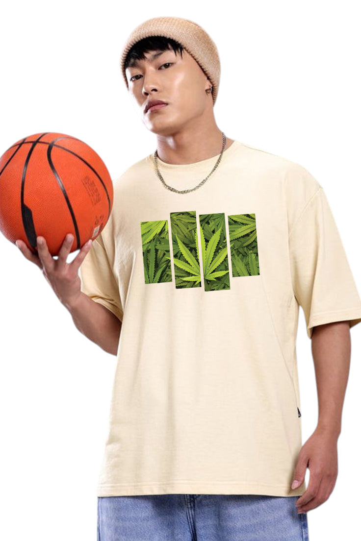 Premium Oversized Green Leaf Streetwear T-Shirt