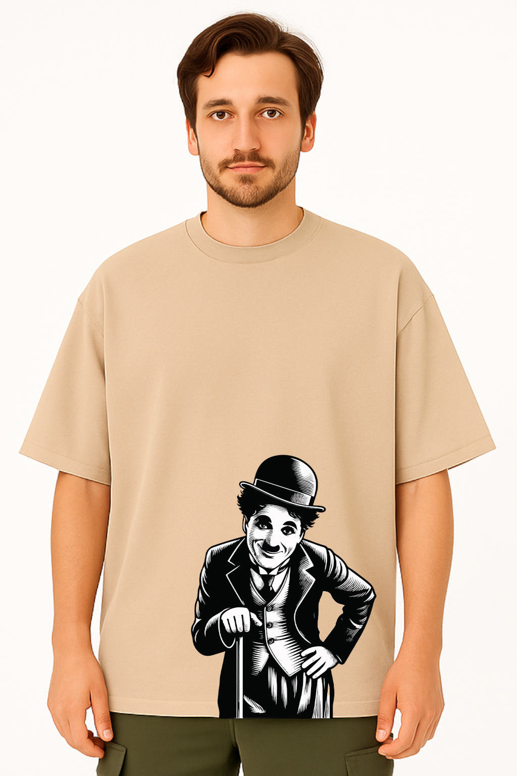 Charlie Chaplin Monochrome Oversized T-Shirt
