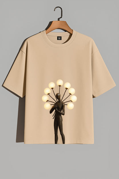 Premium Oversized T-Shirt with Surreal Lamp Figure – Modern Artistic Streetwear