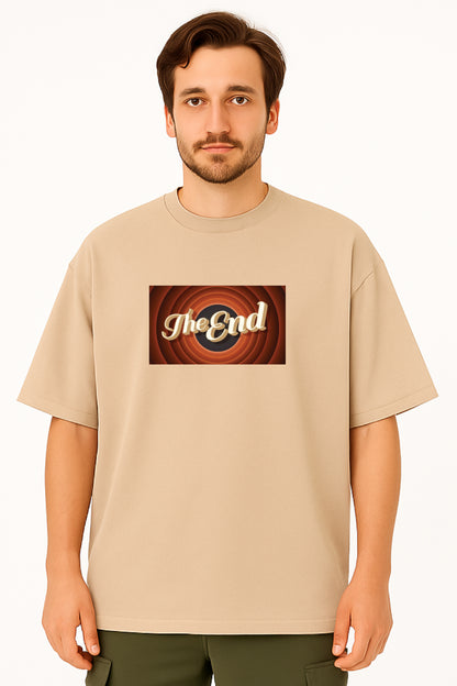 Oversized Unisex T-Shirt – Retro "The End" Graphic Tee