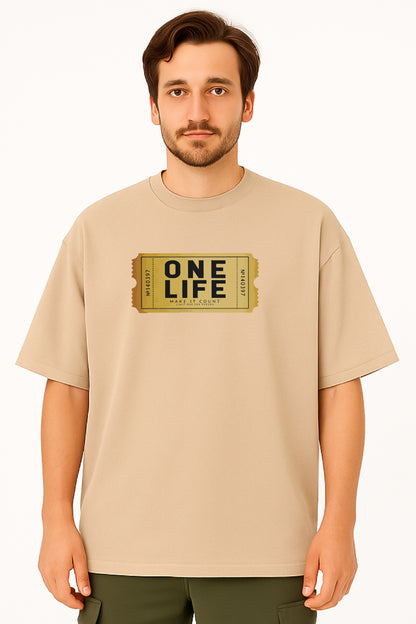 Oversized "One Life" Graphic T-Shirt