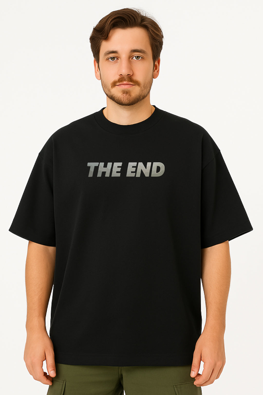 Oversized Unisex T-Shirt – "THE END" Graphic Tee