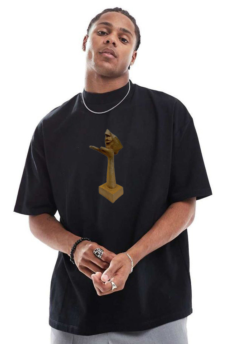 Premium Oversized Abstract Sculpture Print T-Shirt