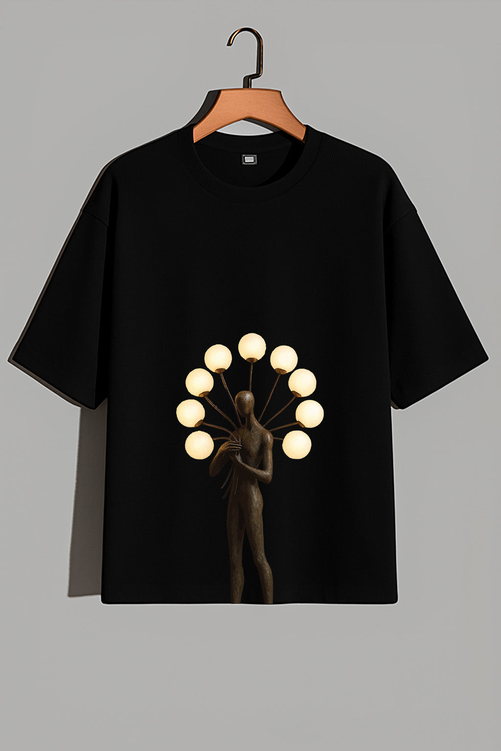 Premium Oversized T-Shirt with Surreal Lamp Figure – Modern Artistic Streetwear