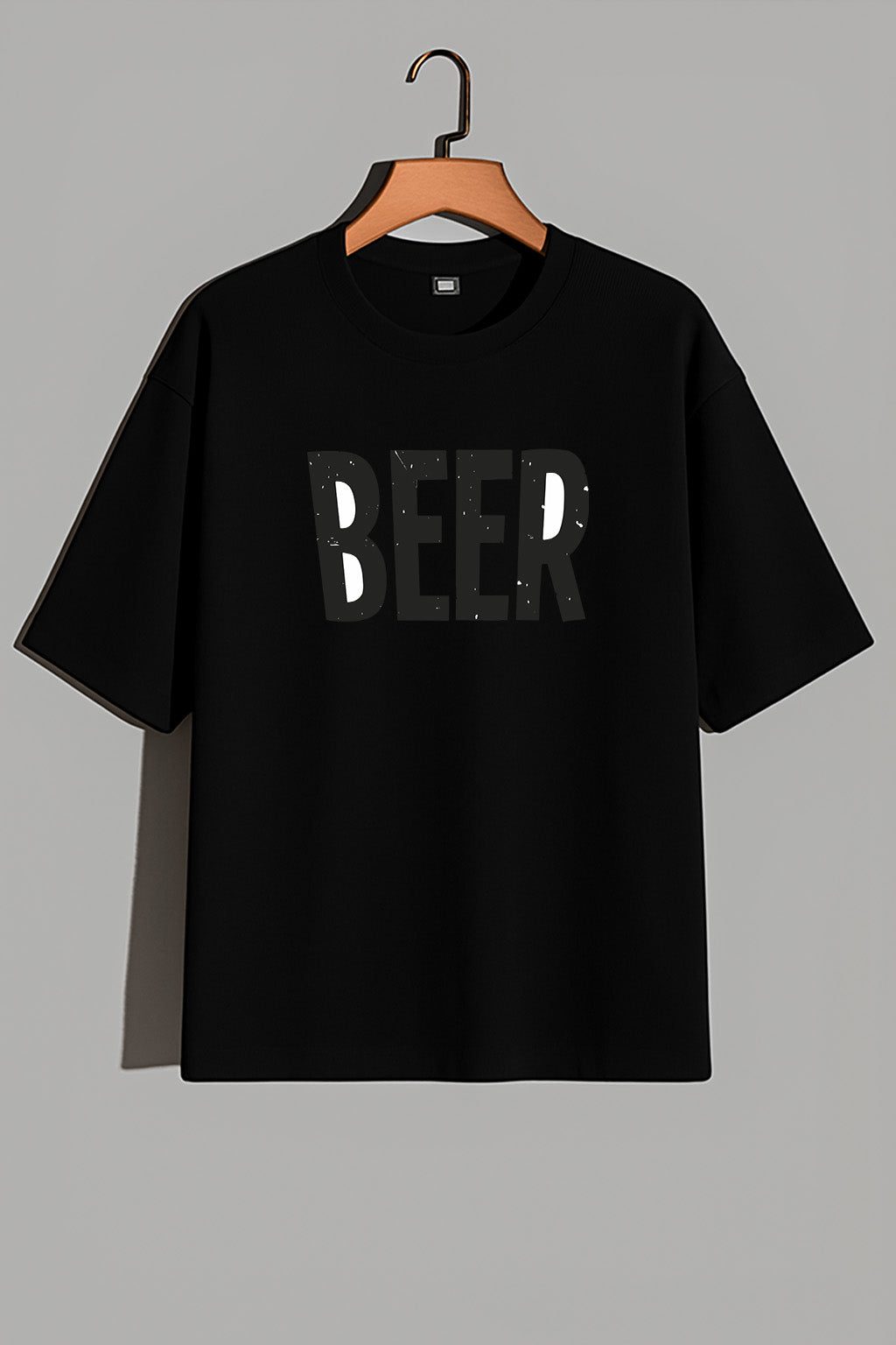Premium Oversized Drop Shoulder T-Shirt – "BEER" Statement Tee