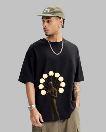 Premium Oversized T-Shirt with Surreal Lamp Figure – Modern Artistic Streetwear
