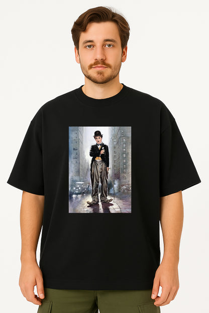 Classic Charlie Chaplin Street Art Oversized Tee