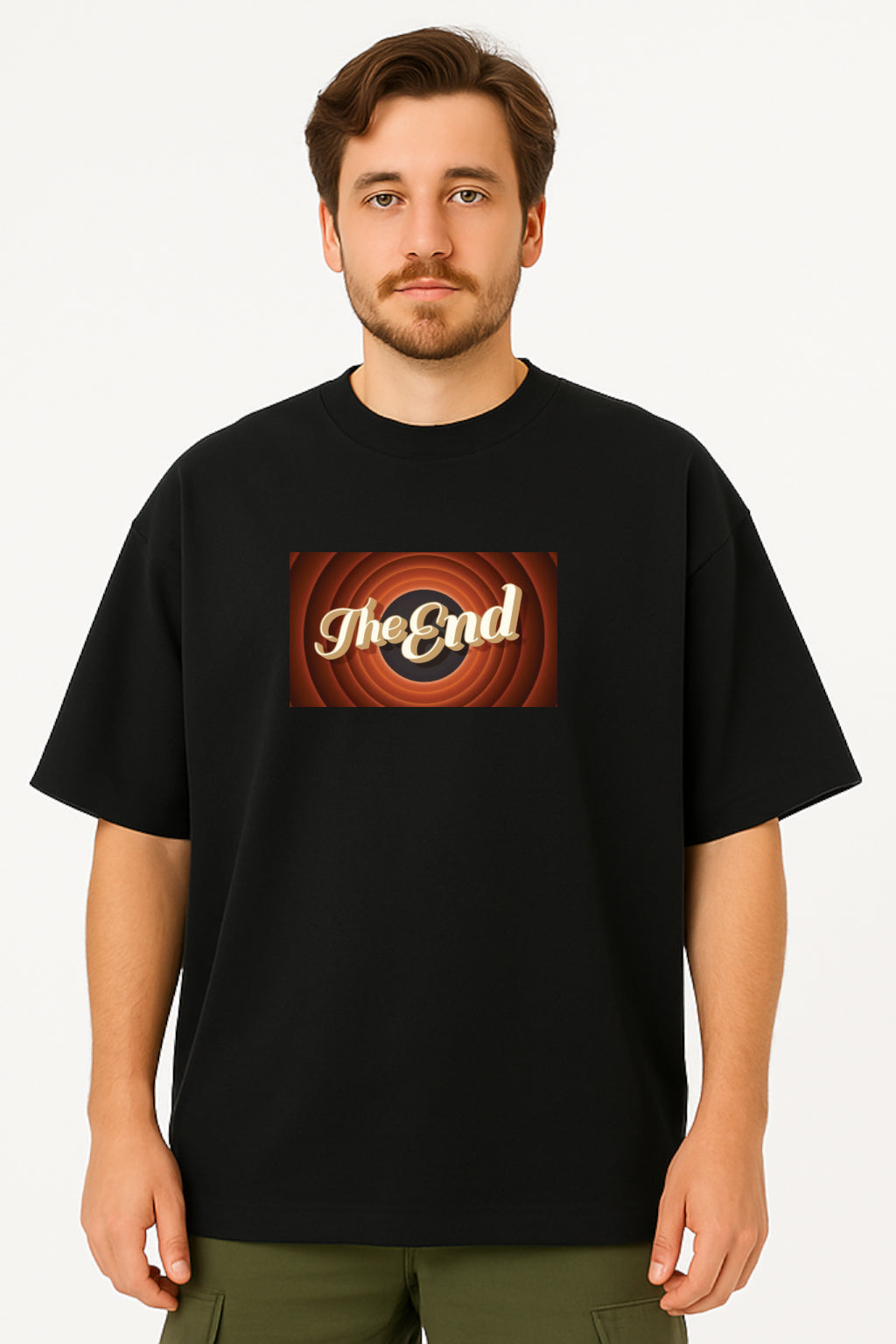 Oversized Unisex T-Shirt – Retro "The End" Graphic Tee