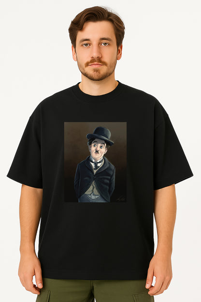 Charlie Chaplin Oversized Tee with Iconic Character Print