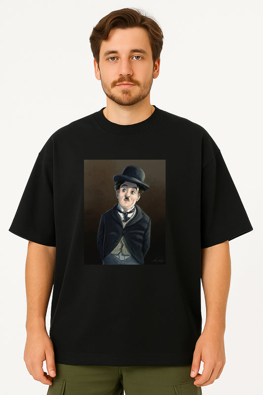 Charlie Chaplin Oversized Tee with Iconic Character Print