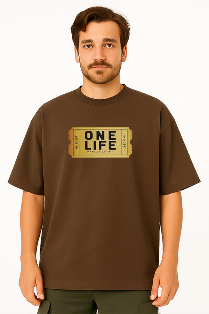 Oversized "One Life" Graphic T-Shirt