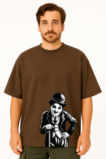 Charlie Chaplin Monochrome Oversized T-Shirt