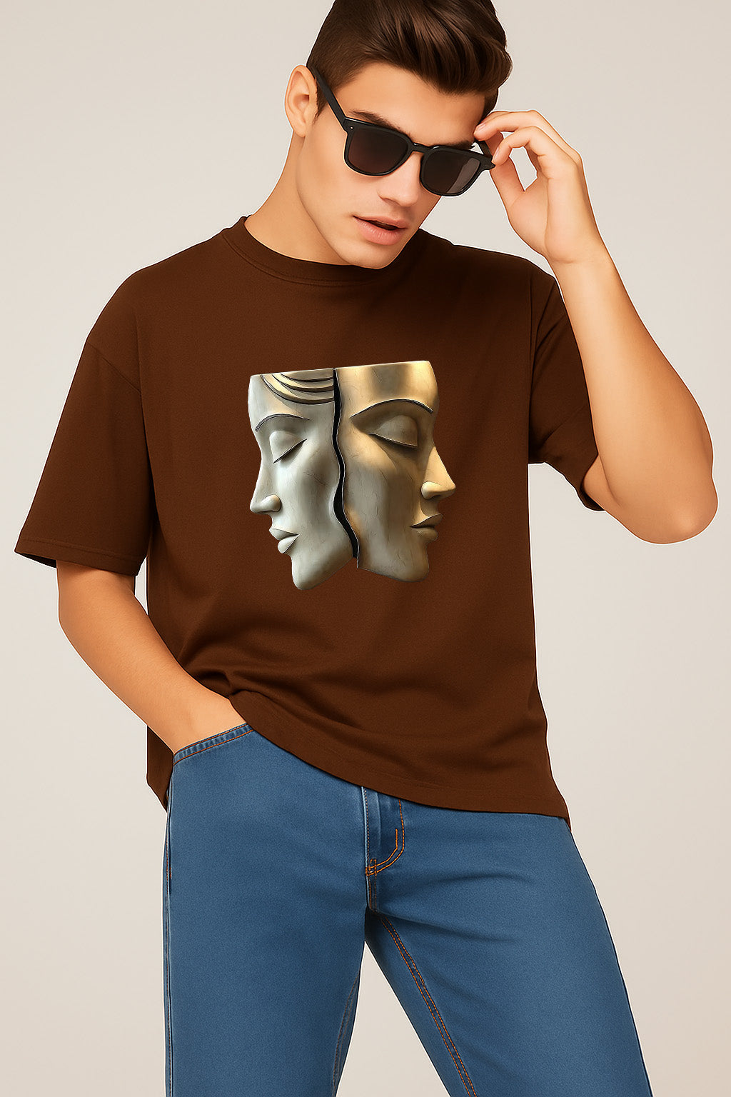 Premium Dual Face Sculpture Graphic T-Shirt – Elegant Artistic Unisex Tee