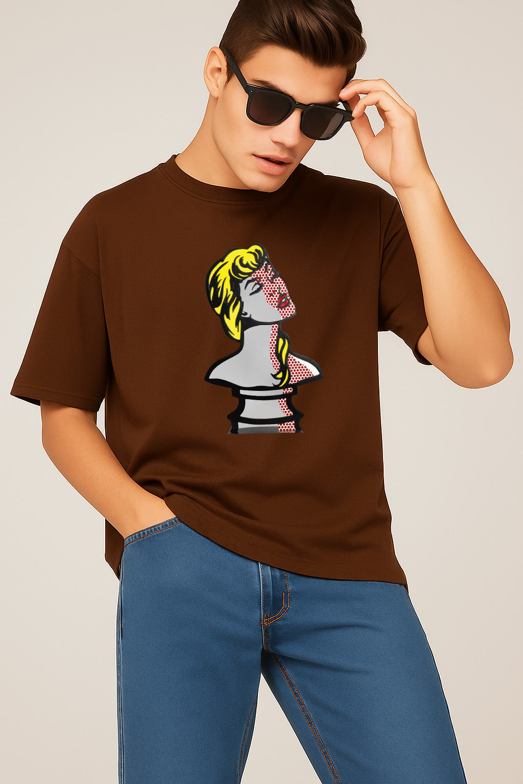 Premium Pop Art Female Bust Graphic T-Shirt – Retro Artistic Unisex Tee
