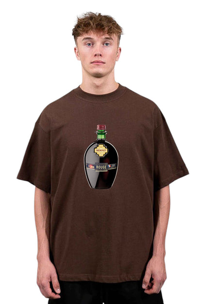 Premium Vintage Vibes Wine Bottle Graphic Tee – Forest Green Edition