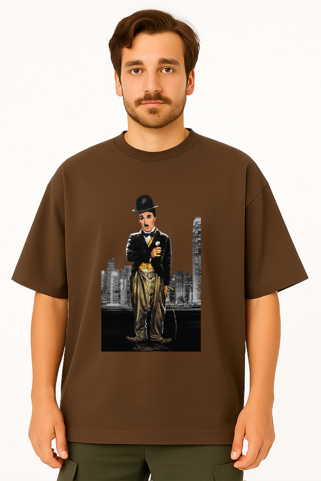 Charlie Chaplin Oversized Graphic T-Shirt