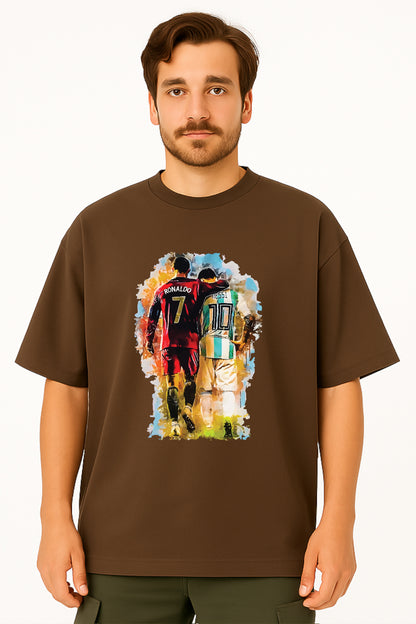 Oversized Unisex T-Shirt – Ronaldo & Messi Graphic Tee