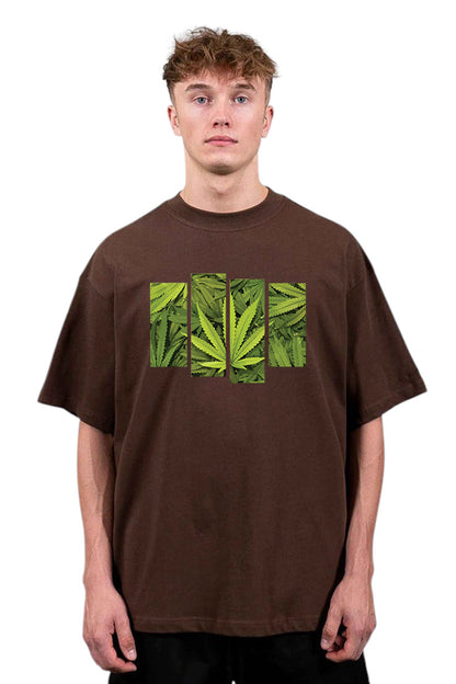 Premium Oversized Green Leaf Streetwear T-Shirt