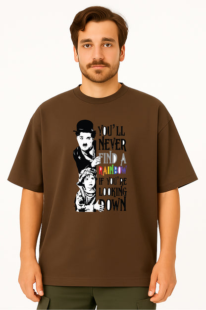 Charlie Chaplin "Find a Rainbow" Oversized T-Shirt