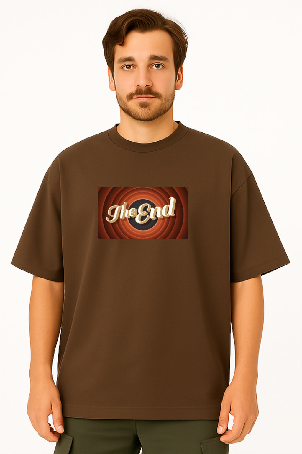 Oversized Unisex T-Shirt – Retro "The End" Graphic Tee