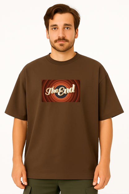 Oversized Unisex T-Shirt – Retro "The End" Graphic Tee