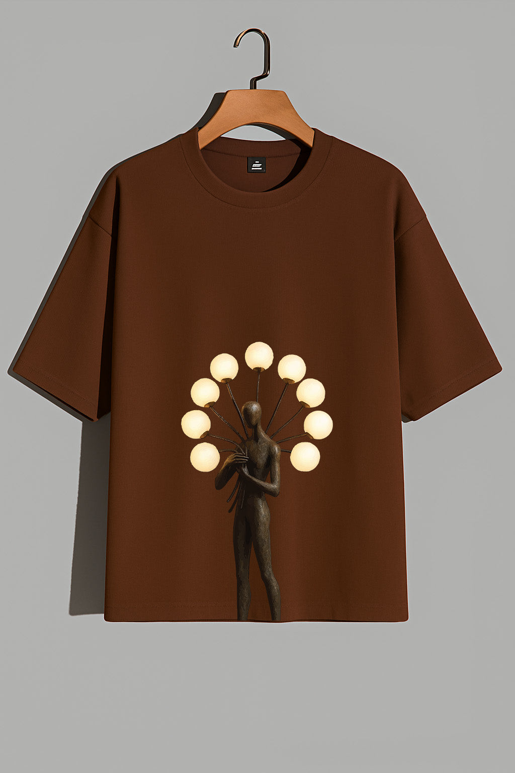 Premium Oversized T-Shirt with Surreal Lamp Figure – Modern Artistic Streetwear