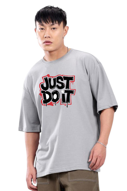 Premium Modern Maroon Oversized "Just Do It" Graphic T-Shirt – Stylish & Comfortable Streetwear for Men