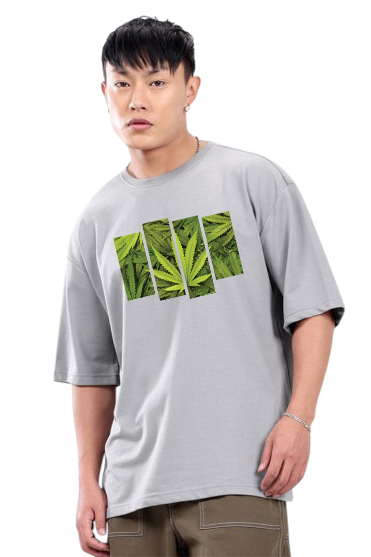 Premium Oversized Green Leaf Streetwear T-Shirt