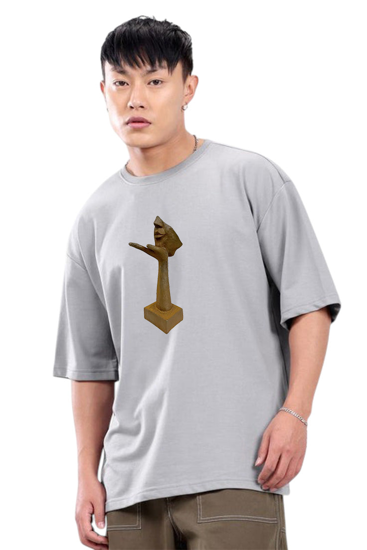 Premium Oversized Abstract Sculpture Print T-Shirt