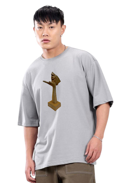 Premium Oversized Abstract Sculpture Print T-Shirt