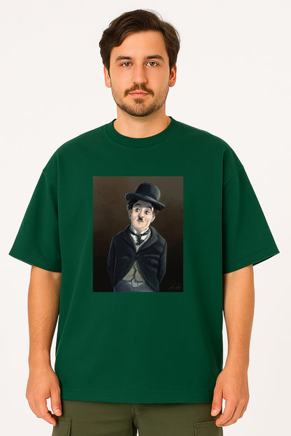 Charlie Chaplin Oversized Tee with Iconic Character Print