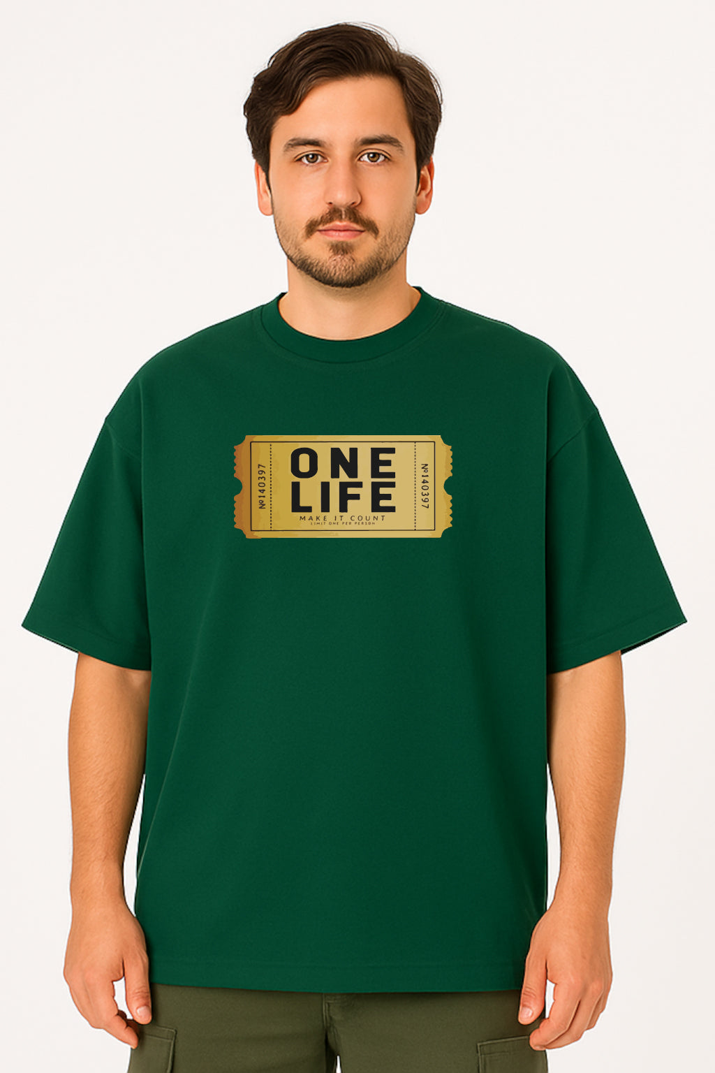 Oversized "One Life" Graphic T-Shirt