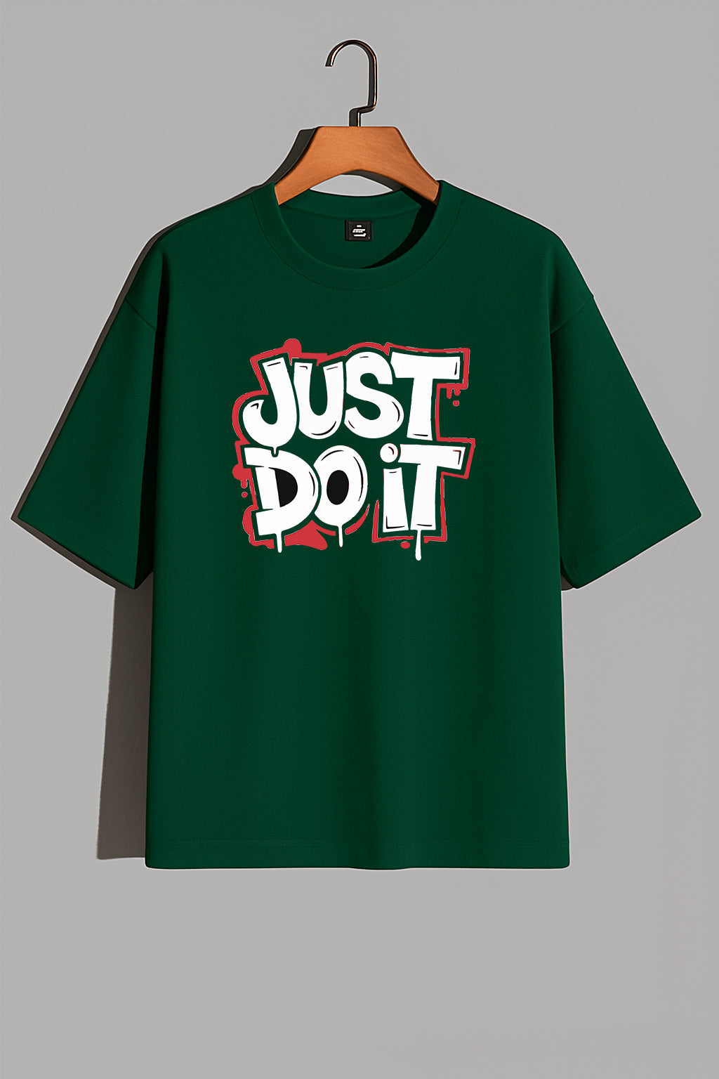 Premium Modern Maroon Oversized "Just Do It" Graphic T-Shirt – Stylish & Comfortable Streetwear for Men