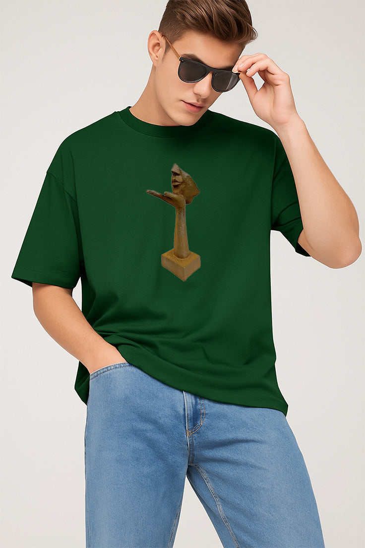 Premium Oversized Abstract Sculpture Print T-Shirt