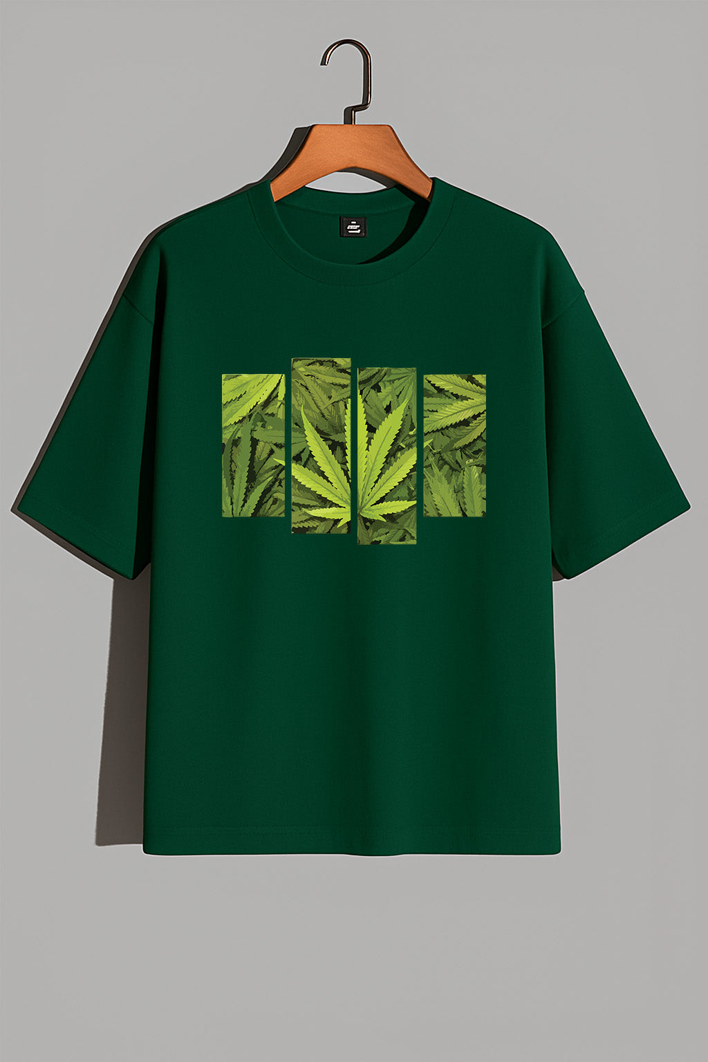 Premium Oversized Green Leaf Streetwear T-Shirt