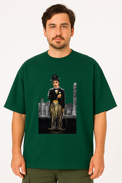 Charlie Chaplin Oversized Graphic T-Shirt