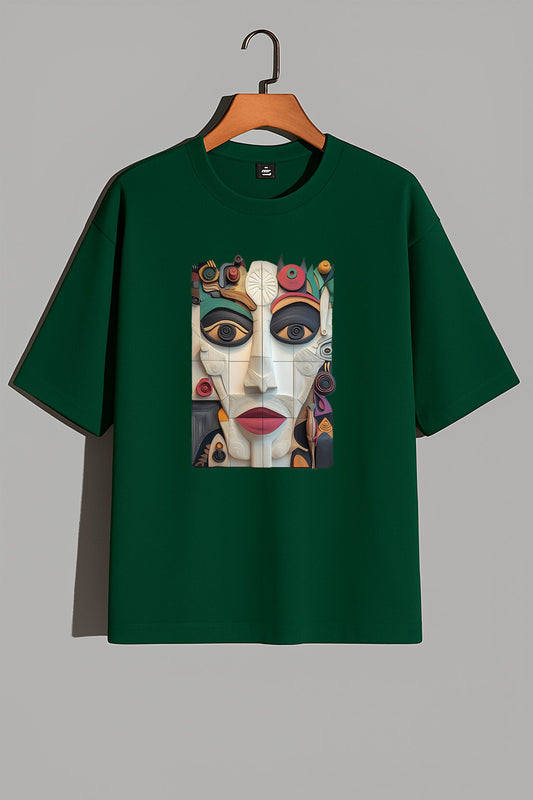 Premium Abstract Face Art Graphic T-Shirt – Colorful Modern Design Tee