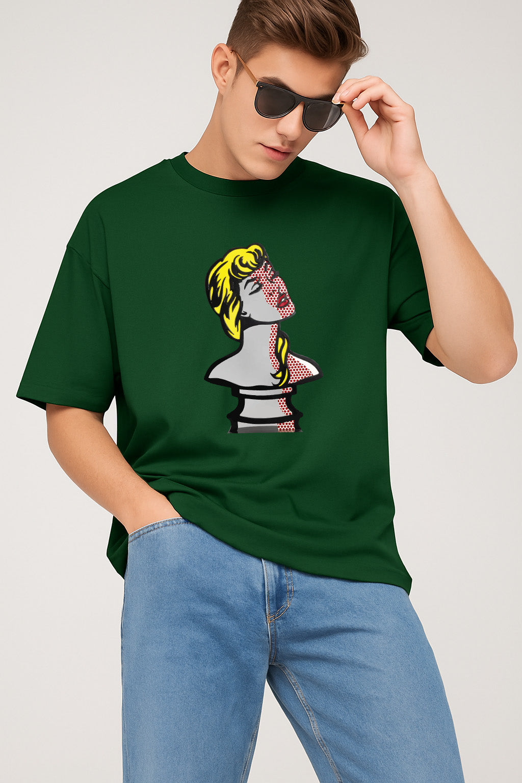 Premium Pop Art Female Bust Graphic T-Shirt – Retro Artistic Unisex Tee