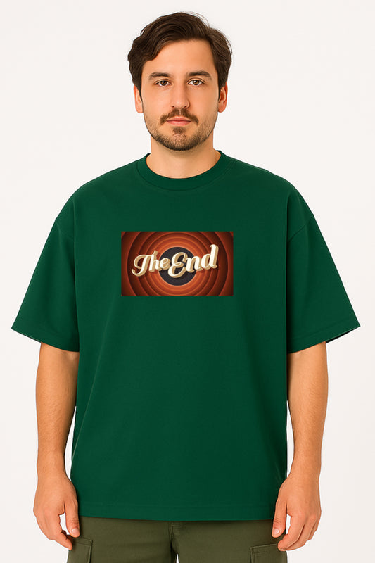 Oversized Unisex T-Shirt – Retro "The End" Graphic Tee