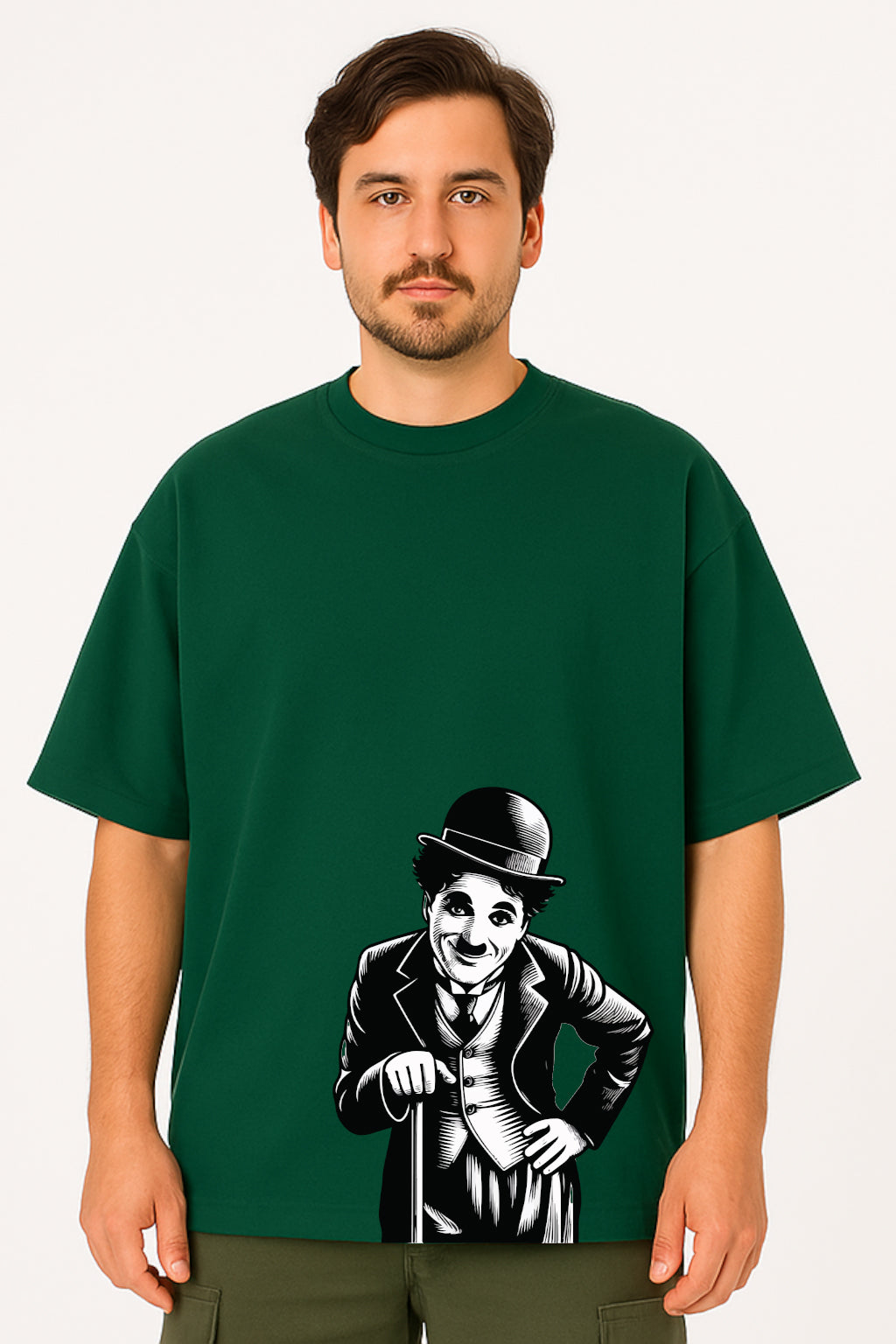 Charlie Chaplin Monochrome Oversized T-Shirt