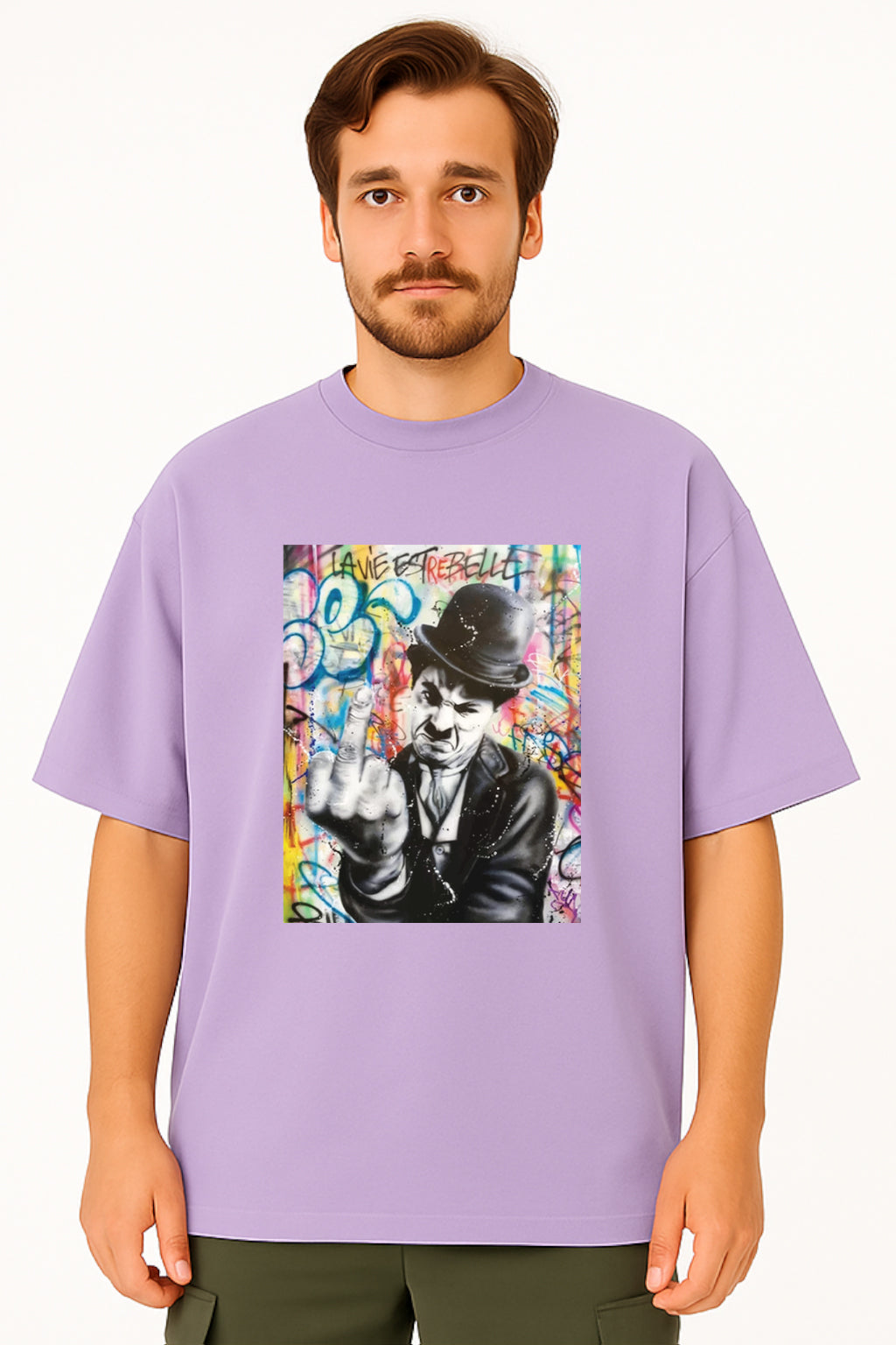 Charlie Chaplin Rebellious Art Graphic T-Shirt
