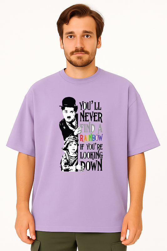 Charlie Chaplin "Find a Rainbow" Oversized T-Shirt