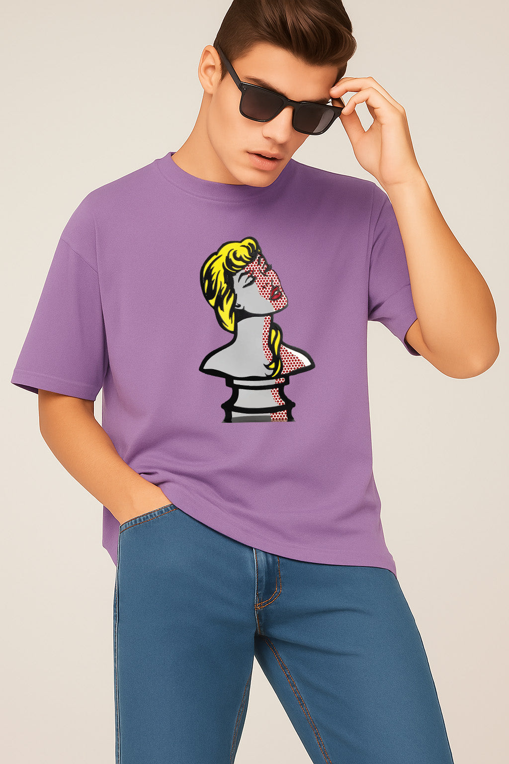 Premium Pop Art Female Bust Graphic T-Shirt – Retro Artistic Unisex Tee