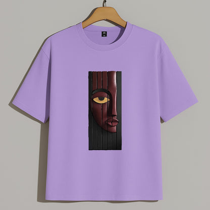 Premium Oversized Drop Shoulder T-Shirt – Abstract Face Art Design