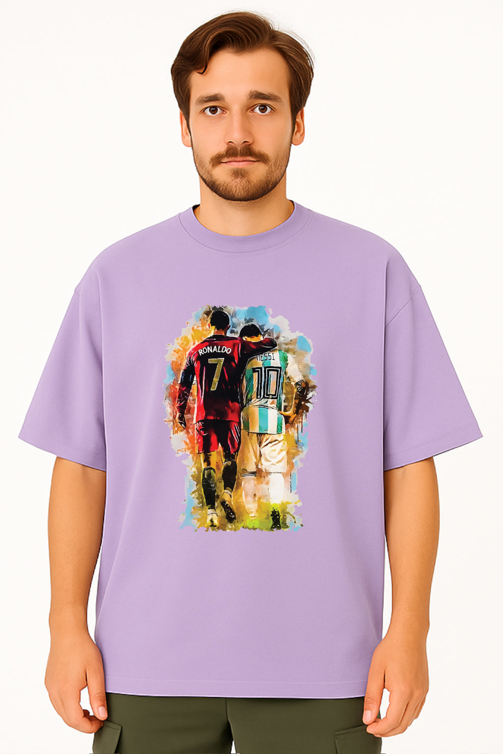 Oversized Unisex T-Shirt – Ronaldo & Messi Graphic Tee