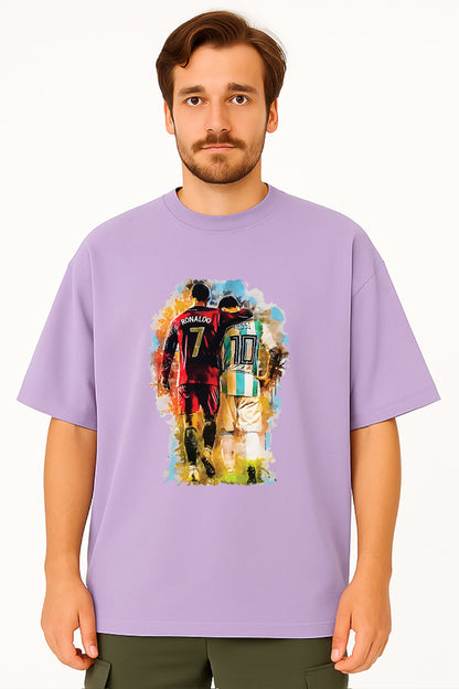 Oversized Unisex T-Shirt – Ronaldo & Messi Graphic Tee