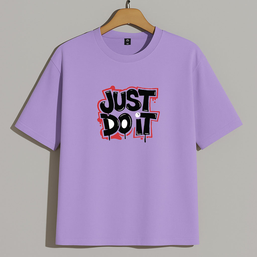 Premium Modern Maroon Oversized "Just Do It" Graphic T-Shirt – Stylish & Comfortable Streetwear for Men