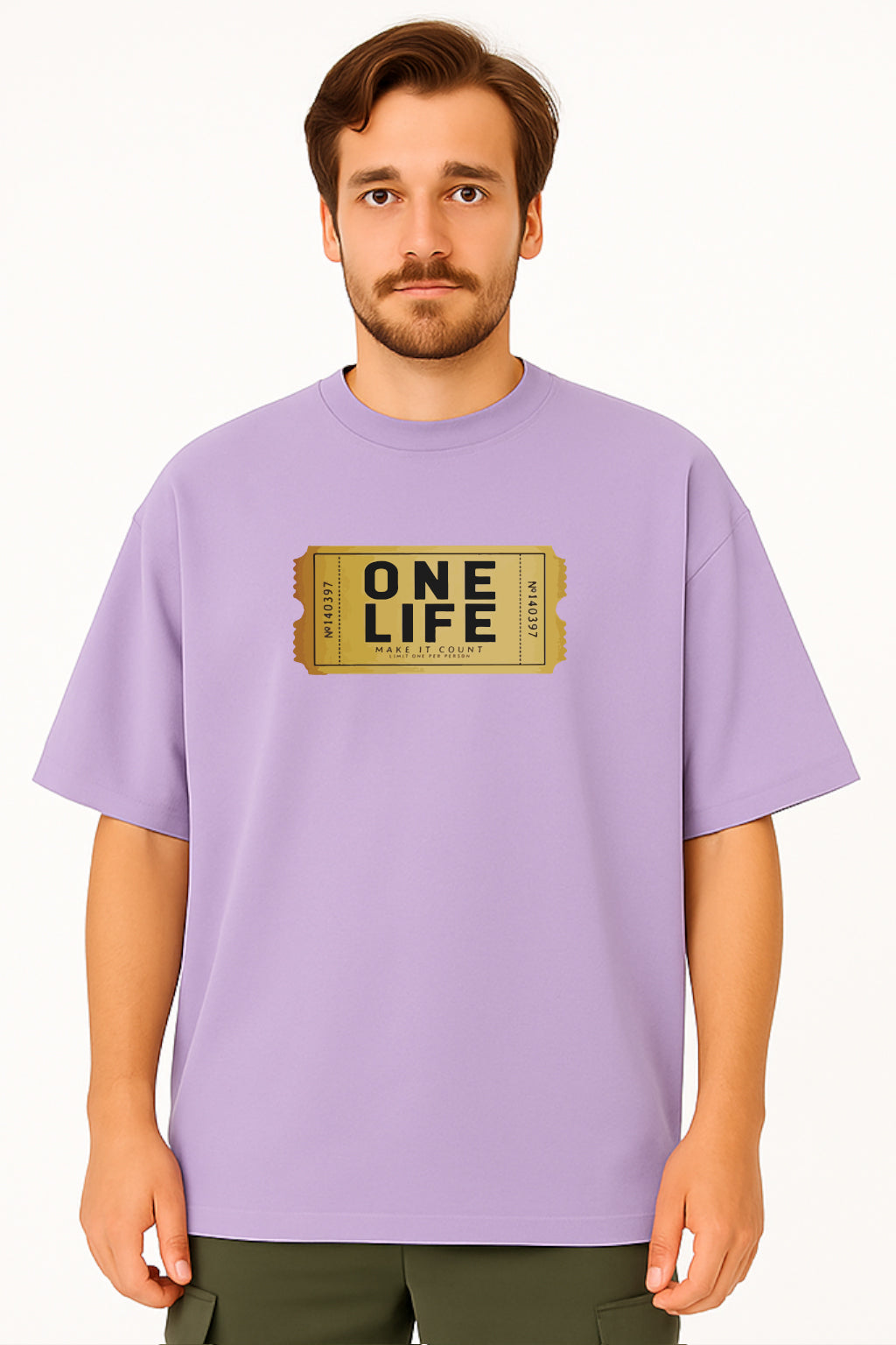 Oversized "One Life" Graphic T-Shirt